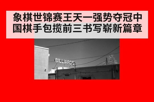 象棋世锦赛王天一强势夺冠中国棋手包揽前三书写崭新篇章